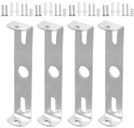 Veemoon 4 Supports de Fixation pour Luminaire Plafond 100 Mm, Plaque de Montage avec Vis, Supports D’applique en Métal Argenté, Kit Installation Sécurisée pour Lustres et Appliques