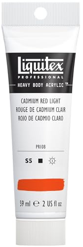 Liquitex Heavy Body Acrylic Paint, 2-oz Tube, Cadmium Red Light
