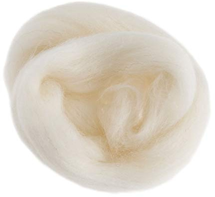 Trimits Natural Felting Roving Wool, White, 10 g