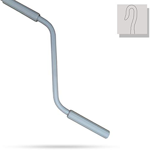 markiso Markisenkurbel 140 cm Grau – Kurbel für Markise mit Fleischerhaken – Kurbelgestänge Pulverbeschichtet, Rostfrei, Ergonomische Griffe, Freilaufend für Leichte Bedienung