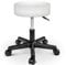 TRESKO Rollhocker höhenverstellbar Weiß | Drehhocker 10 cm Dicke Polsterung | Arbeitshocker 360° drehbar | Hocker