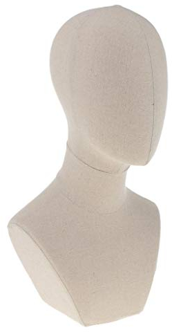 Fenteer Leinwand Männlich Schaufenster Dekokopf Mannequin Kopf, Hüte Mütze Brille Perücke Schaufenster Anzeige Modellkopf - A