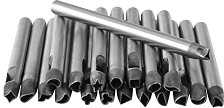 Set de perforation creux en cuir, outil de trou de perforation de fleur en acier au carbone 20pcs / set 5mm pour décoration de portefeuille/ceinture