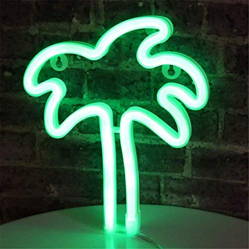 DUBENS Luce notturna a LED, con segno al neon, per feste di compleanno, camera da letto, Natale, per bambini (albero di cocco)