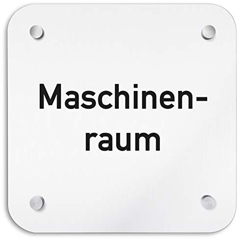 Türschilder24 Aluminium Wandschild 200 x 200 mm • Maschinenraum • Hinweisschild - Türschild aus 1,5 mm starkem Aluminium • Inklusive Befestigungsmaterial + Wandmontage
