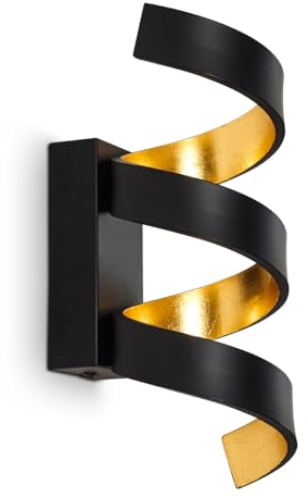 LED Wandlampe Rezat, Wandleuchte aus Metall in Schwarz/Gold, Wandstrahler 3-flammig, 3 x 3 Watt, 450 Lumen, 3000 Kelvin (warmweiß), Innenwandleuchte m. Lichteffekt an der Wand