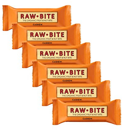 Raw Bite - Cashew Riegel - Frucht-Nussriegel mit Cashews, Größe:6 x 50 g