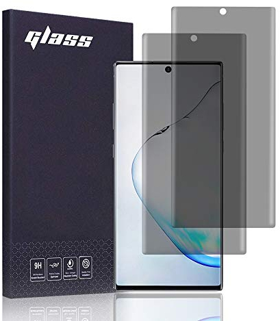 FiiMoo Privacy Schutzfolie Kompatibel mit Samsung Galaxy Note 10 Plus, [2 Stück][Fingerabdruckerkennung][Vollständige Abdeckung],Anti-Spy TPU Ultra HD-Weichfilm Displayschutzfolie Galaxy Note 10 Plus