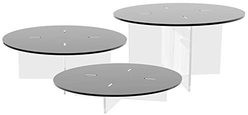 Alzatina piano trasparente (Set da 3 pz BLACK H18,12 e 6)