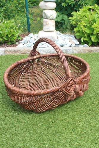 Erntekorb aus Weide Kartoffelkorb Einkaufskorb Weidenkorb Pilzkorb Weiden Blumenkorb (XXL)