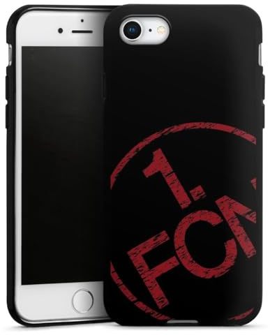 Silikon Hülle kompatibel mit Apple iPhone SE (2020) Case schwarz Handyhülle Fanartikel 1. FCN Textur