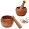 UPTALY Juego de 2 morteros y morteros de palisandro natural (pequeño + grande), cuenco de madera resistente, triturador de especias de cocina, cuenco de guacamole y mortero de estilo japonés