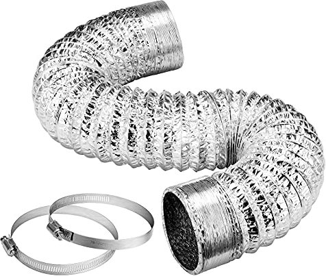 Tubo Flex Alluminio condotta diam. 127mm Lunghezza 10 metri con 2x Fascette Stringitubo