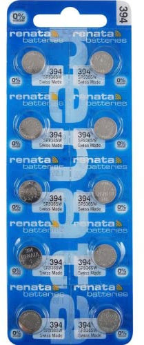 Renata 394 SR936SW Batteries - 1.55V Silver Oxide 394 Watch Battery (10 Count)