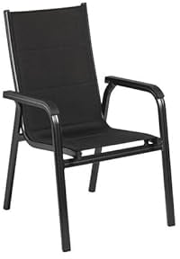 Kettler BasicPlus Padded Stapelsessel, anthrazit, Alu/Textilene, 0301202-9400, stapelbar