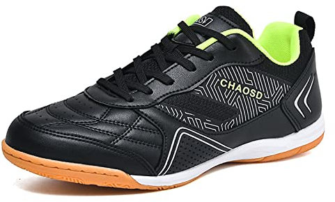 Fußballschuhe, Unisex Futsal Schuhe, Indoor, Straßen Fußballschuh, IC/IN Turnschuhe Für Kinder, Teenager, Jungen, Mädchen Und Erwachsene Männer, Frauen (Black,39)