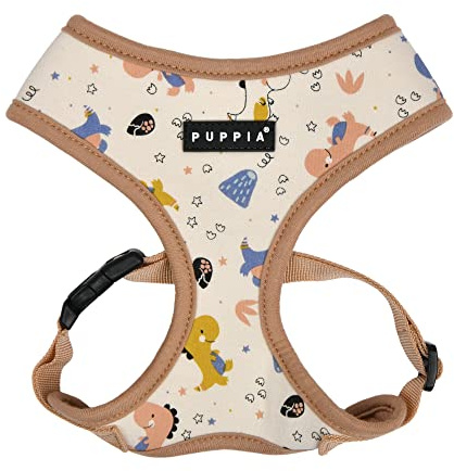 Puppia MINMI Überkopf-Hundegeschirr Kein Würgen Kein Ziehen Verstellbarer Brustgurt Spaziergehtraining für kleine und mittelgroße Hunde, Beige, S