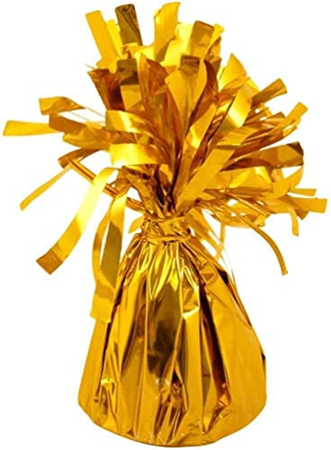 B4E Pack of Heavy Foil Fountain Table Floor Balloon Weight I Helium Balloons Weights Table Centerpiece I Ideal for Wedding/Birthday/Baby Shower/Party | Assorted Colours (Gold/Pack of 6)