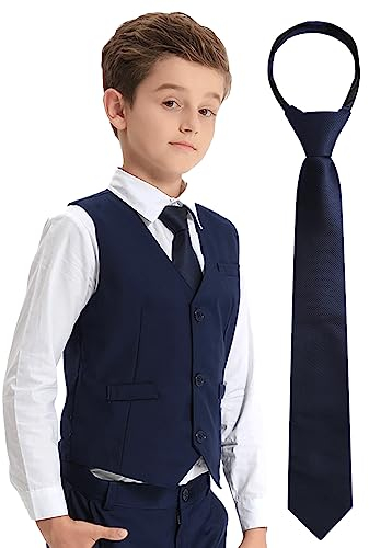 mintgreen Corbata Pre-atada Corbatas Ajustables para Niños Pequeños Boda Graduación Fiesta Accesorios de Disfraces, Azul Oscuro, 13 Inches