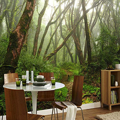 Vlies Tapeten Wandtapete Nebel & Wald 3D Wandbild Tapete Vlies Tapete Wandtapete Tapete Wohnzimmer Wanddekoration Fototapete 3D Tapete Effekt Wandbild Größe:W250CMxH175CM
