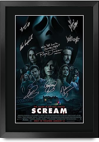 HWC Trading FR A3 Scream 5 Geschenke Geduckter Poster Signiertes Autogramm Foto für Fans von Film Memorabilien - A3 Gerahmt