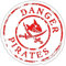 Spreadshirt Käpt'n Sharky Gefährliche Piraten Flagge Sticker, 10 x 10 cm, Mattweiß