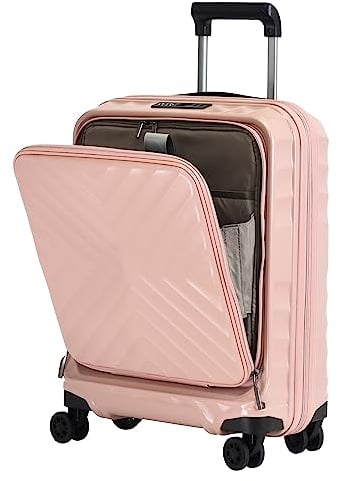 RMW Carry on Suitcase 20-Inch with Laptop Compartment, ABS+PC Hardshell Spinner Trolley for Lightweight 4 Wheels Cabin Luggage with TSA Locks,Expandable Hand Luggage Suitcase (Pink)