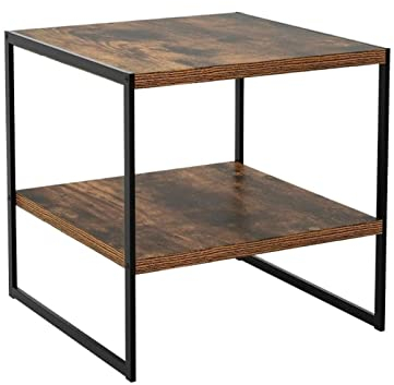 GRFIT Tables Basses Table de Table de Chevet Industriel Table de Chevet Industriel Table Basse carrée avec mobilier de casier Table Basse décorative
