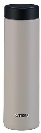 Tiger Thermos Flask MMZ-W050WK Water Bottle, 16.9 fl oz (500 ml), White Water OK, Screw Stainless Steel Bottle, Lid and Seal are Integrated for Washing Only 2 Pieces, Easy Cap, Vacuum Insulated, Mug