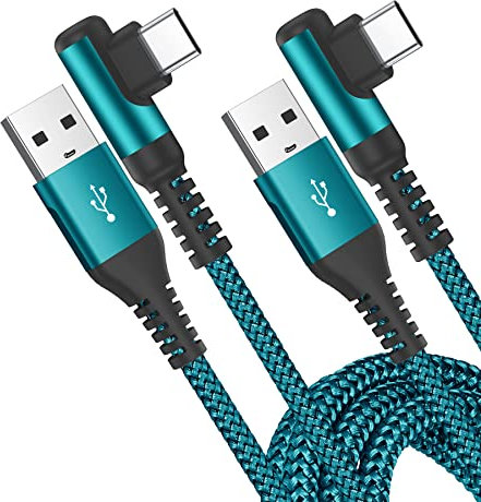 USB C Kabel 3.1A [2Stück 1M] Schnellladung,90 Grad Winkel Ladekabel USB C Nylon Type C kabel für i Phone 17 16 15 Pro Max,Samsung S22 S21 S20 S10 S9 S25 S24 S23 Ultra/FE,Note 20,A71 A52,Xiaomi,Pixel