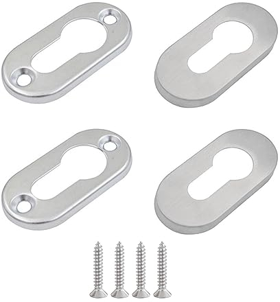 Tucireat 2 Paire Cache Serrure Rosace De Protection Ovale En Acier Inoxydable Cache Cache Serrure Meuble Couvercle De Serrure De Porte Trous Rosace De Porte Rosette De Porte Ovales