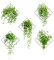 Necdeol Lot de 5 autocollants muraux 3D plantes vertes - Autocollants muraux - Feuilles de lierre vert - Autocollants muraux 3D - Pour cuisine, chambre à coucher, salon