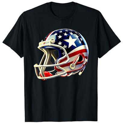 Casque de football américain cool avec autocollant drapeau américain USA T-Shirt