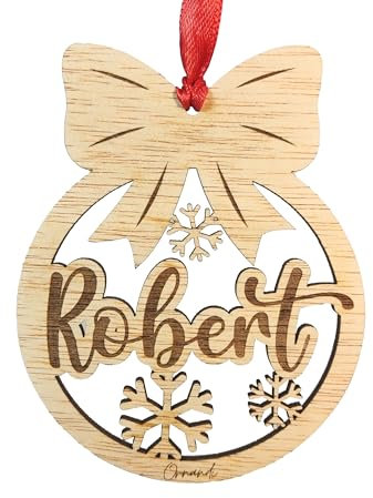 Ornandi ® Bolas de Navidad Personalizadas - Bola Navidad con Nombre Personalizada para arbol - Decoración navideña - Bola Arbol Navidad (Bola)