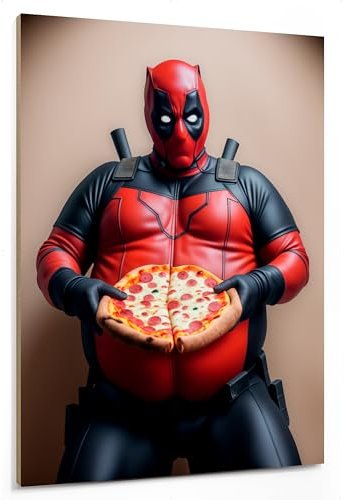 emmena Bild Dad Superhero 5 - Pizza Time - aus Holz - 30 x 40 cm