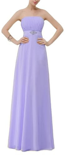 KURFACE Vestido de dama de honor con hombros descubiertos para boda, vestido de fiesta de noche para mujeres jóvenes WSX429, Lila, 44