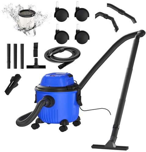 Aspirateur Eau et Poussière, Fonction Soufflerie Aspirateur, Aspirateur industriel puissant, Convient pour le nettoyage domestique à l'intérieur et à l'extérieur, récipient à poussière de 15 litres
