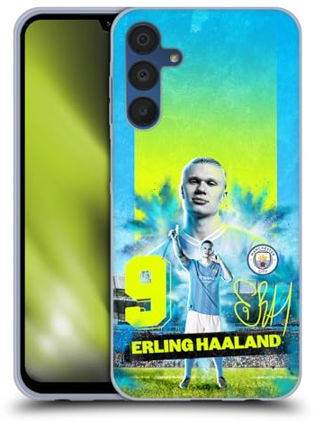 Head Case Designs Offizielle Manchester City Man City FC Erling Haaland 2023/24 Erstes Team Soft Gel Handyhülle Hülle kompatibel mit Samsung Galaxy A15