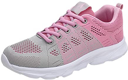 Damen Laufschuhe Turnschuhe Sportschuhe Sneaker Running Tennis Schuhe Freizeit Straßenlaufschuhe Fashion Leichtgewichts Atmungsaktiv Walkingschuhe Outdoor Fitness Jogging Sportsschuhe Rosa 40