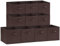 Lifewit 10 Stück Aufbewahrungsbox aus Stoff, Faltbar Aufbewahrungswürfel Boxen Aufbewahrung Ordnungsboxen aus Vliesstoff mit Griff für Kisten Kallax Boxen Regal 33 x 33 x 33 cm,Bruin