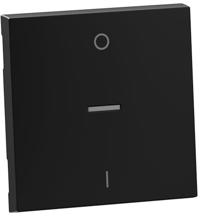 LEGRAND, SEANO Wippe für 2-poligen Ausschalter mit Beleuchtungsfenster inkl. Symbol O/I (Aus/Ein), Schalterabdeckung, Wippenplatte, Farbe: Schwarz lackiert, 765310