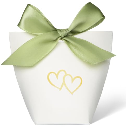 25Pcs Boîtes Dragées Mariage Contenant Dragées Baptême Cadeau Invité avec Ruban pour Baby Shower Anniversaire Communion Confirmation Noël Emballage