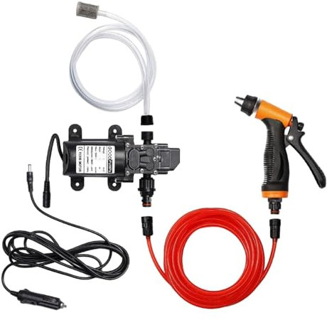 moonyan Bomba de Agua de 12 V, Bomba de Lavado de Limpieza de automóviles - Pulverizador de Bomba de Lavado de Coches de Agua portátil de 160PSI - Lavadora presión eléctrica, Cuartos de Lavado de
