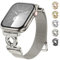 wutwuk Compatible avec Bracelet Apple Watch 41mm 40mm 38mm Bracelet Réglable en Acier Inoxydable avec Fermeture Magnétique et Diamants pour iWatch SE(2)/9/8/7/6/5/4/3/2/1-Lumiere Stellaire