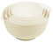 BoxedHome Mixing Bowl Set Rührschüssel Set Kunststoff Salatschüssel rutschfest stapelbar Servierschalen für Küche Rührschüssel-Set 4-teiliges Beige Wiederverwendbare Rührschüssel