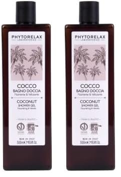 Phytorelax Laboratories Cocco Vegan & Organic - Bagno Doccia – Nutriente, Vellutante, Avvolgente - 500ml (Confezione da 2)