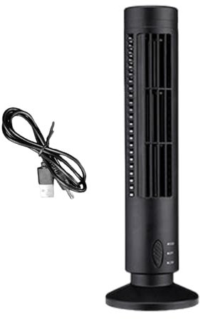Ventilador de torre | Ventilador de torre oscilante portátil | Ventilador de torre de escritorio recargable por USB | Ventiladores eléctricos de refrigeración silenciosa | Ventilador de piso sin aspas