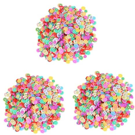 Gogogmee 3000 Stk Nagelkunst- Obst Lipgloss-kit Nagelkunstscheiben Polymer 3d-nagelanhänger Mini-lipgloss Nail Beauty-accessoires 3d-fruchtscheiben-nagelkunst Tonanhänger Nagel Charms