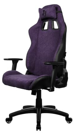 Arozzi Avanti Soft Fabric Durable Upholstery Ergonomic Office and Gaming Chair with High-Level Features Like 3D Armrests and a Pro Mechanism Along with Soft Neck & Lumbar Support Pillows - Pure Purple
