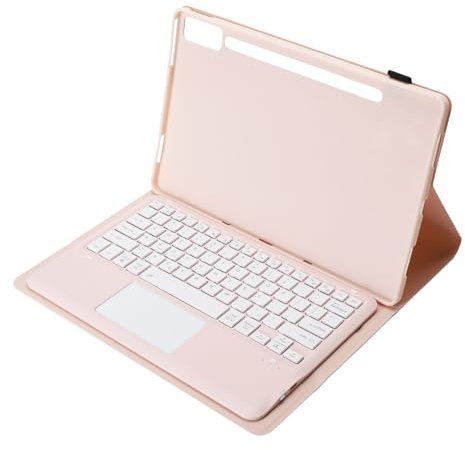 Goshyda for Tab P12 Case with Keyboard, Rechargeable Detachable Touchpad Keyboard Case with Pen Holder for Tab P12 12.7inch 2023 (Pink)